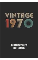 Vintage 1970 Notebook Birthday Gift