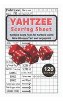 Yahtzee Scoring Sheet: V.10 Yahtzee Score Pads for Yahtzee Game Nice Obvious Text Small print Yahtzee Score Sheets 6 by 9 inch