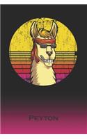 Peyton: Llama Journal - Custom First Name Personal Writing Logbook - Letter P Classic Alpaca Old-Fashioned Nostalgic Sunset Cover - Daily Journaling for Jou