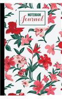 Red and green Floral Fantasy Notebook Journal: Floral College Ruled Composition Book