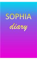 Sophia: Journal Diary - Personalized First Name Personal Writing - Letter S Blue Purple Pink Gold Effect Cover - Daily Diaries for Journalists & Writers - J
