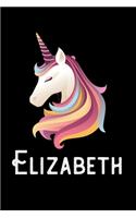 Elizabeth: Personalized Custom Name Unicorn Themed Monthly 2020 Planner (Calendar, To Do List, Monthly Budget, Grocery List, Yearly Financial Goals) Gift for G