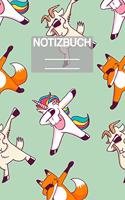 Notizbuch A5 Muster Zeichnung Dab Dabbing Einhorn Unicorn Fuchs Fox Ziege