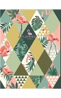 Notebook: Flamingo cover and Dot pages, Extra large (8.5 x 11) inches, 110 pages, notebooks and journals(1 Flamingo Notebook,)