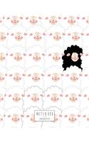 Notebook: Black sheep cover and Lined pages, Extra large (8.5 x 11) inches, 110 pages, White paper(4 Black Sheep Notebook)