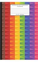 College Ruled Composition Notebook. 6" x 9". 120 Pages: Colorful Abstract Background 3D Pattern Cover. College ruled paper, medium ruled paper. For middle school to college. Composition notebook for teens