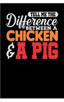 Tell Me the Difference Between a Chicken & a Pig: Black, Orange & Red Design, Blank College Ruled Line Paper Journal Notebook for Project Managers and Their Families. (Agile and Scrum 6 x 9 inch Com