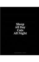 Sleep All Day Cats All Night: Blank Sheet Music - 10 Staves