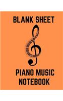 Blank Sheet Piano Music Notebook