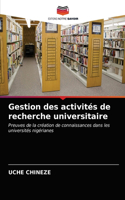 Gestion des activités de recherche universitaire