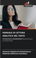 Manuale Di Lettura Analitica del Testo
