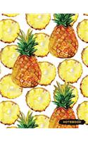 Notebook: Pineapple Lined Journal, Composition Notebook, Ruled Lines