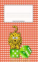 Graph Ruled Notebook: Leopard Orange Cover Graph Paper 4x4 .25 x .25 squares Maths Exercise Notebook for Kids Quad Rule Graph Paper for Young Children