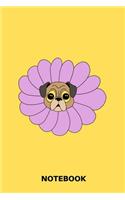Notebook: Flower Pug