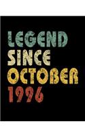 Legend Since October 1996: Vintage Birthday Gift Notebook With Lined College Ruled Paper. Funny Quote Sayings Notepad Journal For Taking Notes At Work Or Home For People Born 