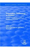 Information Technology in Context: Studies from the Perspective of Developing Countries