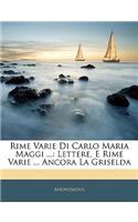 Rime Varie Di Carlo Maria Maggi ...: (Italian)