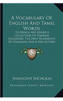 A Vocabulary Of English And Tamil Words