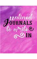 Unlined Journals To Write In: Blank Doodle Draw Sketch Books