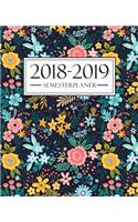Semesterplaner 2018-2019: Semesterplaner 2018-2019: Oktober 2018 - September 2019: 19 x 23 cm: Blumenmuster 4183