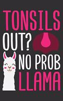 Tonsils Out? No Prob Llama: Surgery gifts funny, tonsil surgery gift, tonsil surgery recovery, tonsils out gift 6x9 Journal Gift Notebook with 125 Lined Pages