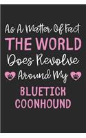 As A Matter Of Fact The World Does Revolve Around My Bluetick Coonhound: Lined Journal, 120 Pages, 6 x 9, Funny Bluetick Coonhound Gift Idea, Black Matte Finish (As A Matter Of Fact The World Does Revolve Around My Blueti