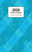 2020 Weekly Planner January to December: Dated With To Do Notes And Inspirational Quotes - Teal Snowflakes