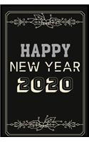 Happy New Year 2020: Happy New Year 2020 line journal notebook Paperback
