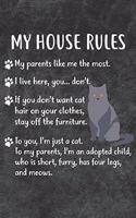 My House Rules Notebook Journal: 110 Blank Lined Papers - 6x9 Personalized Customized Notebook Journal Gift For British Shorthair Cat Kitten Owners and Lovers