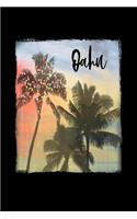 Oahu: Hawaiian Christmas Notebook With Lined Wide Ruled Paper For Taking Notes. Stylish Tropical Travel Journal Diary 6 x 9 Inch Soft Cover. For Home, Wor