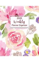 Monthly & Weekly Planner Organizer: One Year Academic Weekly Planner Organizer. 1 Years Daily, Weekly, Calendar Schedule Organiizer. Monthly Planner To Do. Water Color Floral Backgroun