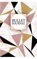 Bullet Journal: Marble + Gold Bullet Journal - 120-Page 1/4 Inch Dot Grid Notebook - 6 X 9 Marble & Gold Perfect Bound Softcover