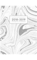 2018-2019 Weekly and Monthly Academic Planner: Daily Student Planner Yearly Schedule Agenda (August 2018 - July 2019) Grey Marble Swirl