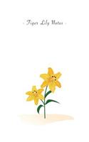 Tiger Lily Notes: 6"x9" Unruled Blank Notebook - Watercolor Texture Nature Garden Flower Illustration Cover. Matte Softcover And White Interior Papers.