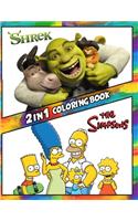 2 in 1 Coloring Book Shrek and Simpsons