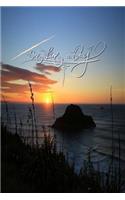 One Line a Day: 6x9 Inch Lined Journal/Notebook to Help You Become Consistant as a Writer - Awesome, Sunset, Orange, Sky, Nature, Island, Calligraphy Art with Photo