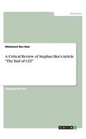 A Critical Review of Stephan Bax's Article 