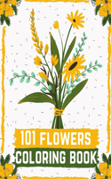 101 flowers coloring book