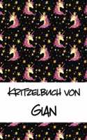 Kritzelbuch von Gian: Kritzel- und Malbuch mit leeren Seiten für deinen personalisierten Vornamen