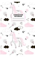 Composition Notebook: Charming Wide Ruled Blank Lined Journal Notebook to Write In - Unicorn Activity Paper for Girls, Boys, Kids, Teens, Women, and Men