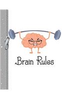 Brain Rules: Funny College Ruled Composition Writing Notebook Fro Boys and Girls