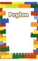 Peyton: Building Brick Blank Comic Book Notebook Journal Book 120 Pages 6x9
