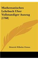 Mathematisches Lehrbuch Uber Vollstandiger Auszug (1768)