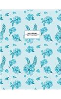 Journal (Diary, Notebook): Blue Flowers, XL 8.5 X 11, Lined