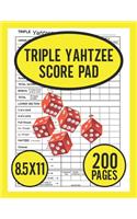 Triple Yahtzee Score Pad