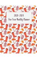 2020-2024 Five Year Monthly Planner: Monthly Planner 5 Five Year Planner with Holidays Agenda. Autumn Cover Design