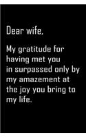 Dear Wife, my gratitude for having met you