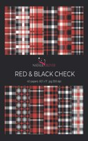 Red & Black Check.: Scrapbooking, Design and Craft Paper, 40 sheets, 12 designs, size 8.5 "x 11", from Natalie Osliver(19 Craft Paper)