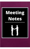Meeting Notes: Business Notebook for Meetings and Organizer - Taking Minutes Record Log Book Action Items & Notes - Secretary Logbook Journal