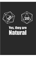 Yes, they're Natural 20 d20 Dice Funny RPG